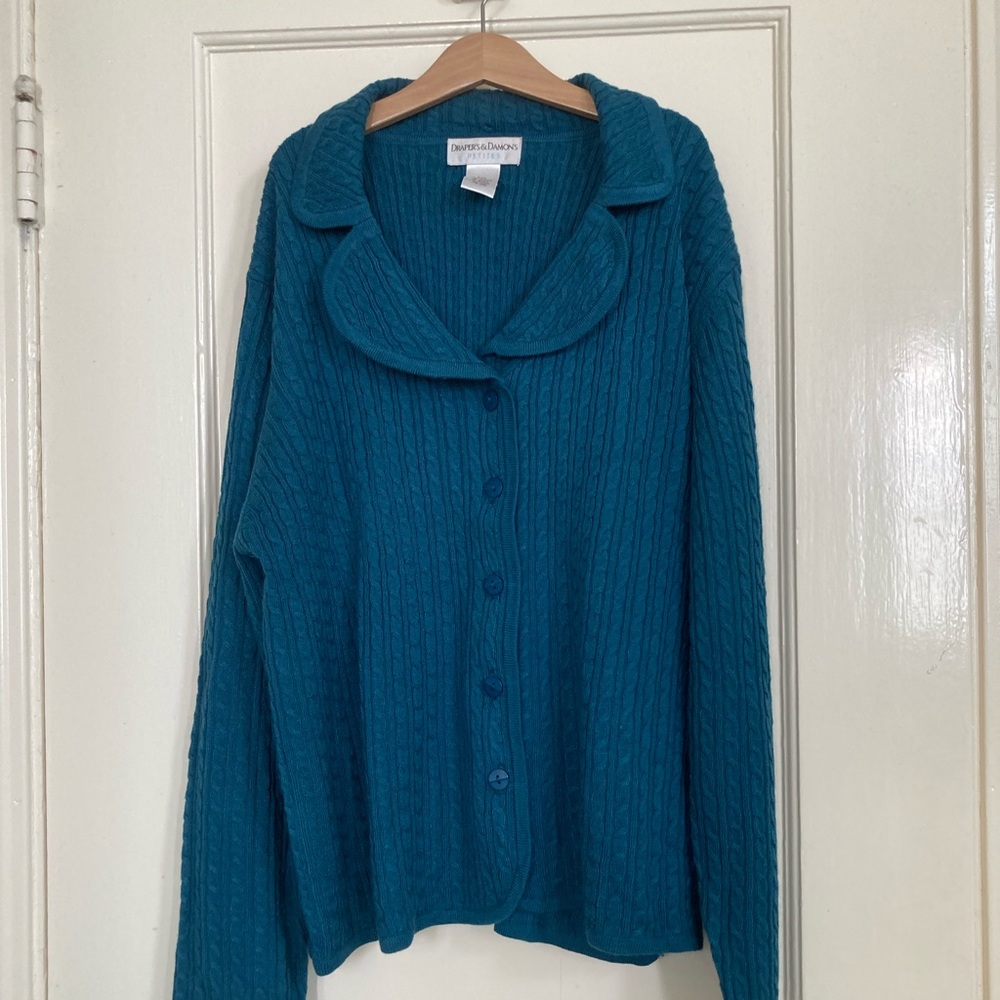 Drapers & Damons collar sweater in blue
